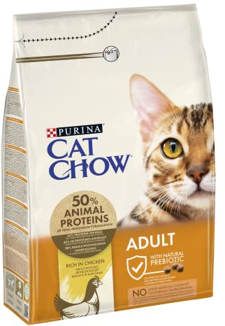 Purina Cat Chow Adult avec NaturiumTM - Riche en Poulet - 3 KG - Croquettes pour Chat Adulte