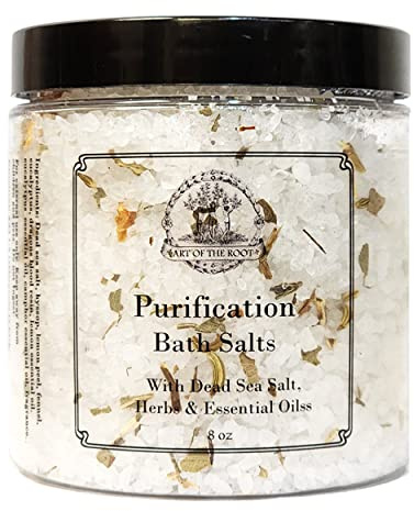 Purification Herbal Bath Salts 8 oz | Spiritual Cleansing and Negative Energy Rituals | Hoodoo Wiccan Pagan Spirituality Magick