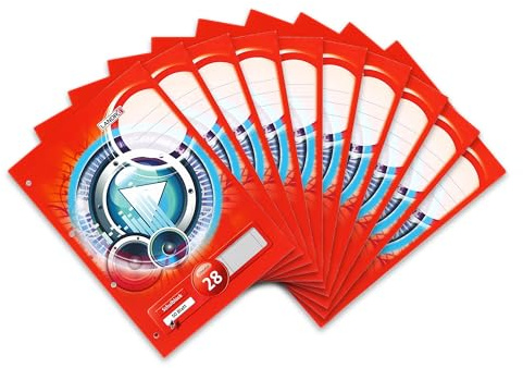 Landré Schulblock A4 kariert, Lineatur 28, 50 Blatt, 70 g/m², 10 Stück