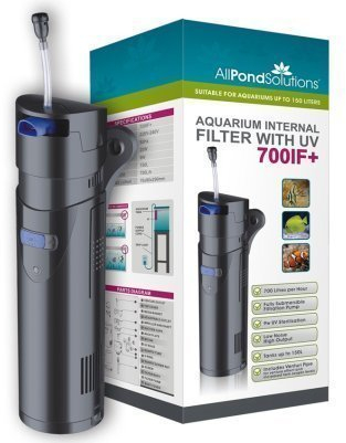 All Pond Solutions Aquarium Fish Tank Internal Filter - 9w UV Steriliser - 700IF+ All in One 150L