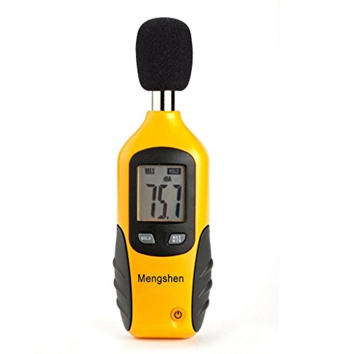 Mengshen Digital Schallpegelmessgerät, Tragbar Sound Level Meter Bereich 30 dBA ~ 130 dBA (9V Batterie enthalten)