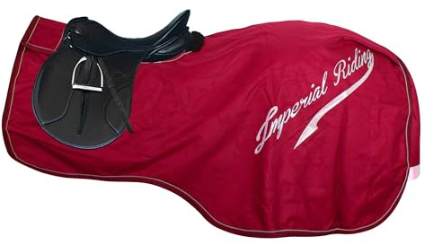 Imperial Riding Ausreitdecke IRH Super-Dry 0 g, wasserdichte Pferde-Abschwitz- und Trainingsdecke ohne Füllung mit Klettverschluss, Schweiflatz und reflektierenden Details, Rot, S