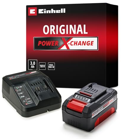 Einhell Power X-Change 18V, 3.0Ah Lithium-Ion Battery Starter Kit - Battery and Charger Set - Universally Compatible With All Einhell PXC Power Tools And Garden Machines