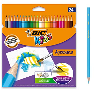 BIC Kids 8575633 Aquacouleur Buntstifte mit Aquarell-Farbeffekt