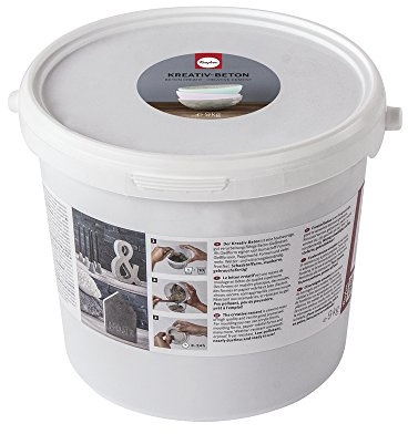 Rayher 34165000 Cemento Creativo, Fai da Te, Bricolage, Grigio, 9 Kg, 23 x 23 x 19.5 cm