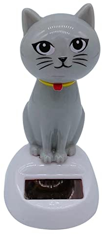 Solar Wackelfiguren, Solar Wackelfigur Katze Solar Power Wackelkopffiguren Für Halloween Auto Armaturenbrett Solar Wackelfigur Katze Solar Shaking Head Katze Solarbetriebene Tanzende Auto Zubehö