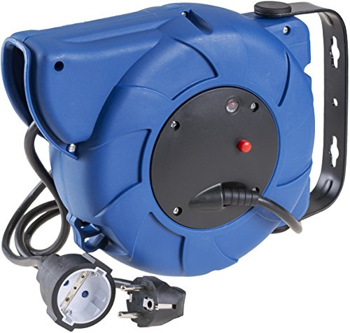 SOLERA 71251A - Enrollacables automático de 16 m, con 1 base, color azul