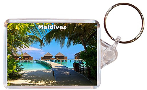 Maldives - Double Sided Large Keyring Name Tag Key Ring Chain Fob Novelty Gift/Present