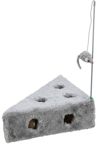 Trixie 4505 Cat's Cheese mit Spielangel und 3 Spielbällen, 36 × 8 × 26/26 cm