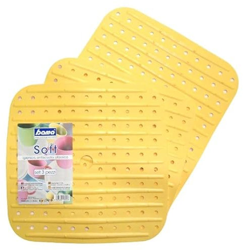 bama Set di tappetini Morbidi per lavello, Giallo, Taglia Unica