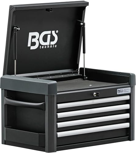 BGS 4112 | Werkstattwagen-Aufsatz Profi | 4 Schubladen | leer | für Werkstattwagen Profi Art. 4111, 4102, 4103 | Vollauszüge kugelgelagert | 20 kg je Schublade | abschließbares Ablagefach