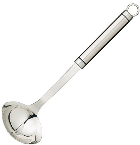 KitchenCraft Professional Stainless Steel Mini Ladle, Deep Gravy Spoon, Oval Handled Small Soup Serving Spoon, Metal Kitchen Utensil, Dishwasher Safe, 28.5cm