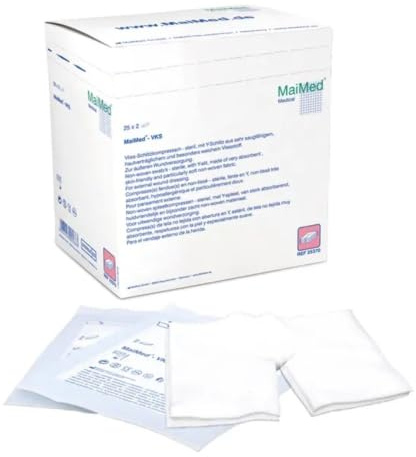 Vlies-Schlitzkompressen 5x5 cm Steril 6fach