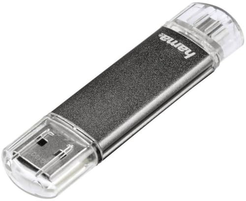 Hama 32GB USB-Speicherstick mit USB 2.0 & microUSB (2-in-1 USB-Stick, z.B. für Android Handy, Tablet, Computer, Notebook, PC, Laptop, MacBook, OTG, 10MB/s) Handy-Stick, Doppel Memory-Stick grau