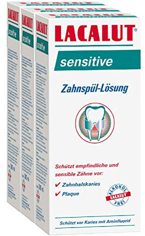 LACALUT SENSITIVE Zahnspülung, 300ml Zahnspül-Lösung, zur täglichen Vorsorge gegen Zahnfleischentzündungen, bei schmerzempfindlichen Zähne, Plaque-Bakterien und Karies, 3x300ml…