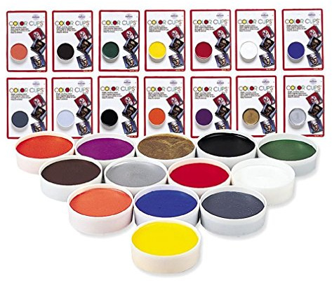 Mehron Make-up Color Cups | Bühne, Foundation, Gesichtsfarbe, Körperfarbe, Halloween Make-up | Greasepaint (14 g) (Burgundy)