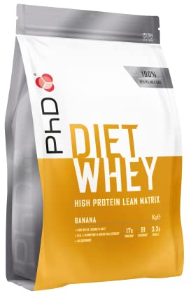 PhD Nutrition Diet Whey Lean Protein Powder | Banana Whey Protein Powder | 1kg Bag [ Packaging May Vary ]