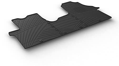 Satz Gummimatten kompatibel mit Renault Traffic & Opel Vivaro 2014-2019 / Fiat Talento & Nissan NV300 2016- (TK Profil 3-teilig + Montage-clips)