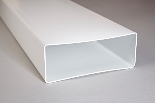 NaplesUK 220mm x 90mm Megaduct Flat Channel Ducting 1.5 Metre Length - White Plastic
