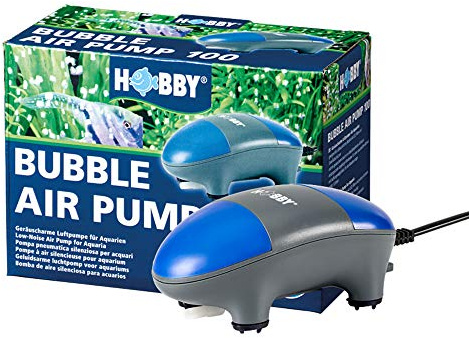 Hobby 00691 Bubble Air Pump 150/80 – 150 l, akvarieluftpump, grå-blå