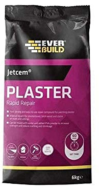 Everbuild Jetcem Plaster Rapid Repair, 6 kg | A High Strength Patching Plaster