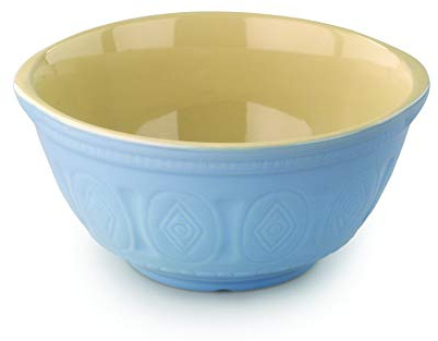 Tala Cuenco de cerámica Tradicional para Mezclar, diseño Azul/Crema, 2800 ml