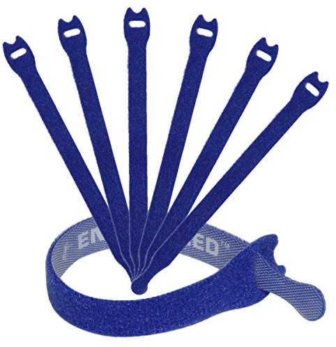 Reusable Cable Ties 1/2 x 8 (1.25cm x 20cm) - 30 Pack (Blue)