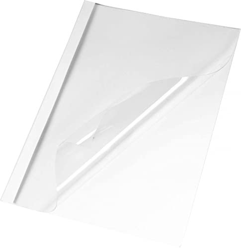 80 Stk. Thermobindemappen A4, 10mm für 100 Blatt, Chromolux weiß