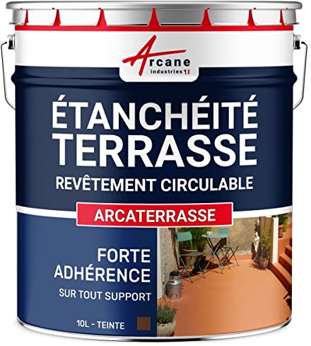 ARCANE INDUSTRIES Membrana líquida transitable, Membrana para terrazas transitable, impermeabilización con ARCATERRASSE - 10 L Topo