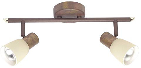 BRILLIANT lampe Luca spot tube 2 flg vieux cuivre/champagne | 2x R50, E14, 40W, adapté aux lampes à réflecteur (non incluses) | Échelle A ++ à E | Têtes pivotantes, Brown