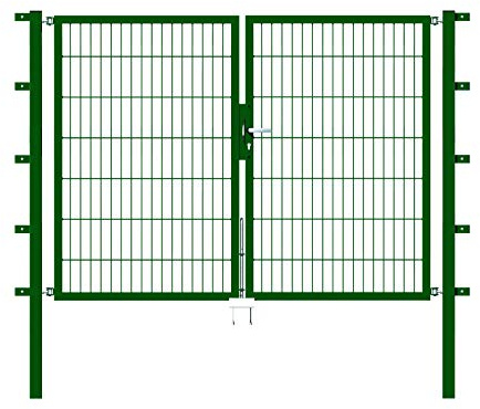 Alberts 648084 Doppeltor Flexo mit Zubehör | verschiedene Breiten und Höhen | grün | Breite 200 cm | Höhe 140 cm