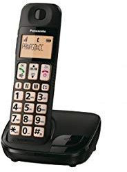 Panasonic KX-TGE310SPB Teléfono Inalámbrico Digital, Base y 1 Auricular, Altavoz Manos Libres, Bloqueo de Llamadas Molestas, Compatibilidad Audífonos, Marcación Con Un Solo Toque, Pantalla LCD, Negro