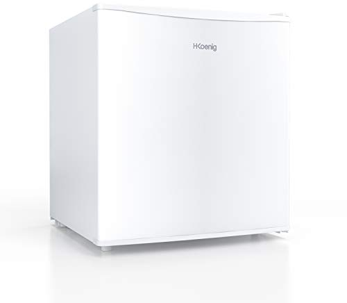 H.KOENIG fgx480 mini nevera eléctrica con capacidad de 45 litros, con compartimento congelador, 50 w, blanco