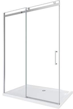 Porta Doccia Scorrevole Nicchia Lusso Vetro 8 MM Easy-clean Reversibile H.190 (118-120,5 H.190 cm)