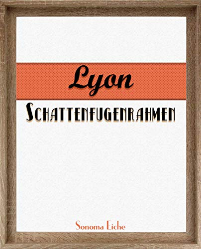 Homedeco-24 Lyon Schattenfugenrahmen 30x40 cm in Sonoma Eiche Dekor ohne Verglasung ideal für Canvas Leinwand Bilder Farbwahl