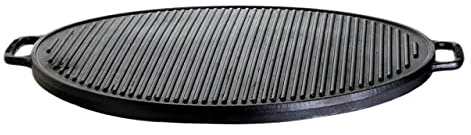 ALL'GRILL Grillplatte (Plancha) aus Gusseisen, Ø 43 cm