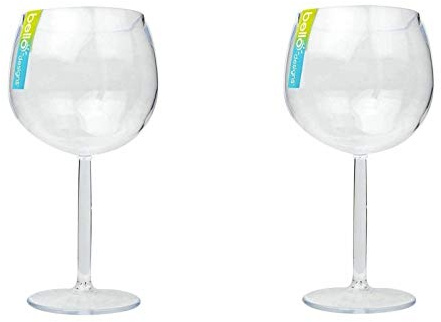 Set of 2 600ml Reusable Plastic Gin Tonic Balloon Cocktail Glass