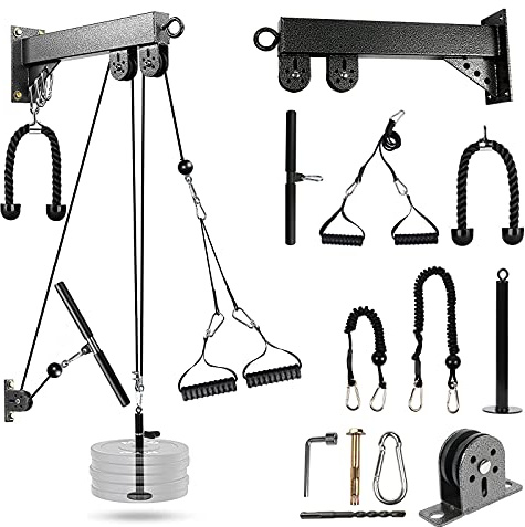 TRENDBOX Remskivsystem gym kabel maskin triceps rep remskiva system triceps lat-pulldown tillbehör bröstförlängning träning fitness hem gym
