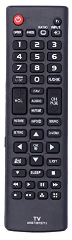 Ersättningsfjärrkontroll för LG 32lb550b / 32lb550buc / 32lb5600 TV, TV-fjärrkontroll Universal, AKB73975711, Svart
