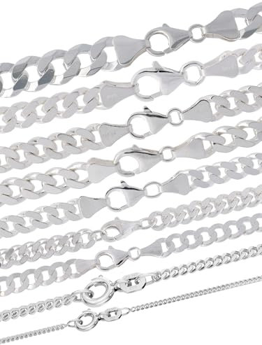 hoplo holzenplotz Panzerkette Halskette 925 Sterlingsilber Auswahl, Kettenlänge:45cm, Kettenbreite:1.7mm