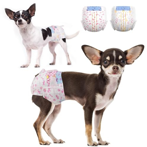 Dono Female Disposable Dog Diapers-48PCS, Disposable Female Dog Period Diapers for Heart with Wetness Indicator, Super Absorbent Doggie Puppy Diapers Female for Small Medium Large Dogs