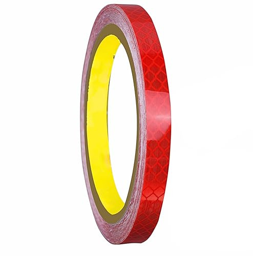 INDIAN STORE 24 Rot 10mm X 5meter Diamond Grade 4092 Reflektierende Reflektorband Reflektorfolie Sicherheitswarnband Wasserdicht Reflexfolie Autos Motorräder Helm Fahrrad