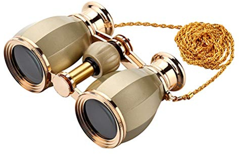 CAZARU 4X30 Fernglas Teleskop Opernglas Beschichtetes Theaterglas Retro Fernglas mit Kette Telescopio Lady Geschenke 4 Farben