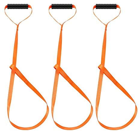 MiOYOOW 3 Stück Deer Drags, 59 inch Robuste rutschfest Bergehilfe Ziehgurt Tragbar Orange Wildbergehilfe für Die Jagd Im Freien