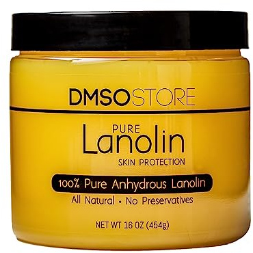 DMSOSTORE Lanolin 100% Pure Unrefined Sheep Wool, USP Grade, 1 lb