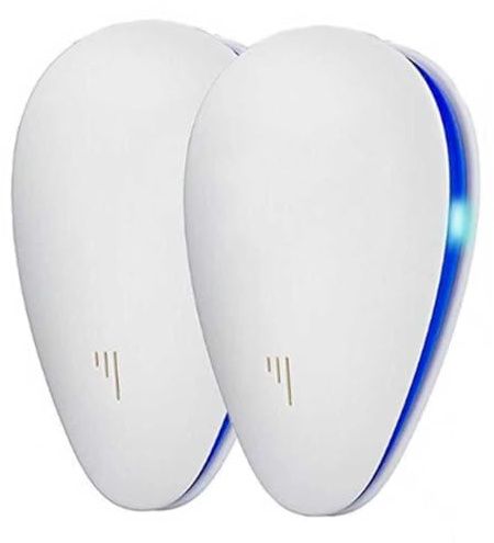Lot de 2 Répulsifs Anti-Moustique Insectes ultrasonique été cafard Insecte Couleur Blanc Couverture été Camping Chambre Salon Mouche