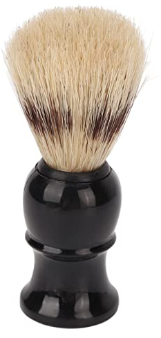 ANKROYU Pennello da Barba da Uomo, Pennello da Barba con Manico in Legno Pennello da Barba Piccolo Manico Curvo Nero Portatile Spazzola per La Pulizia della Barba in Schiuma per Salone di Casa Strume