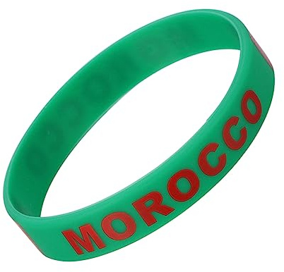 Toddmomy 6 Pack Country Flag Silicone Wristbands Morocco Flag One Size Fits Most for Sports and Games