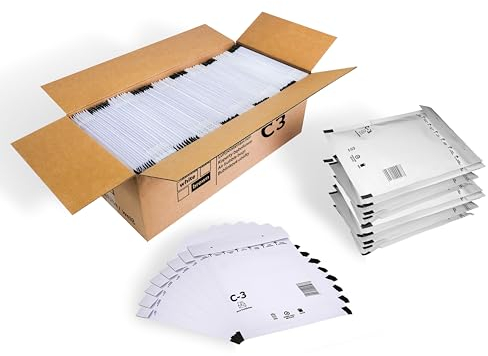 Trifoo 100 Versandtaschen Luftpolsterumschläge haftklebend Luftpolsterversandtaschen Luftpolstertaschen Polsterumschläge C3 (170 x 225 mm) weiß Selbstklebeverschluß 100 Stück