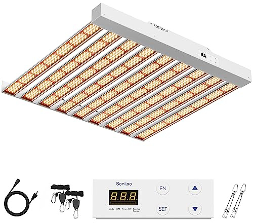 Yabingbos SPF4000 PRO Pflanzenlampe Led Vollspektrum Grow Light 400W 150x150cm Abdeckung mit Gemüse- und Blüten-Dimmer, Timer, Pflanzenlicht Led Grow Lampe für Zimmerpflanzen Gemüse Aussaat Blumen